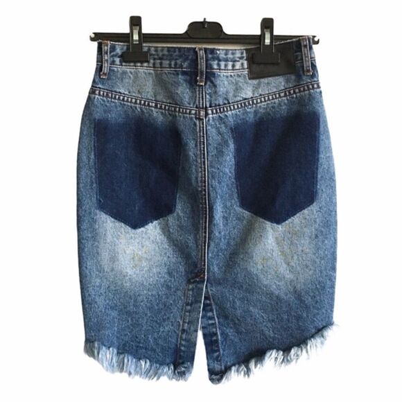 ONE TEASPOON High Waisted Denim Skirt Blue 26 - Picture 1 of 8
